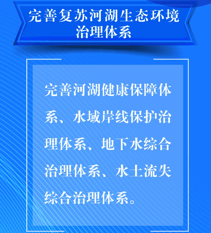 三、要完善復蘇河湖生態(tài)環(huán)境治理體系。完善河湖健康保障體系、水域岸線保護治理體系、地下水綜合治理體系、水土流失綜合治理體系。.png